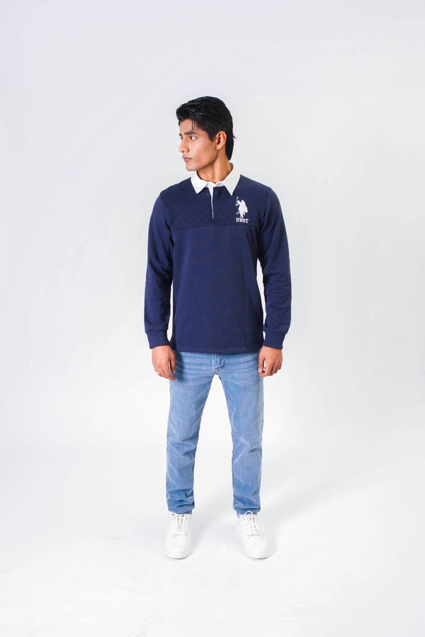 Men Polo Graphic Sweater