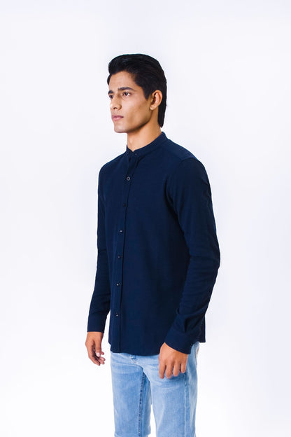 Men Ban Collar Casual Shirt
