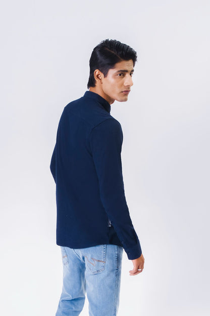 Men Ban Collar Casual Shirt