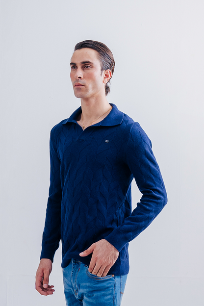 Men Self Texture Sweater