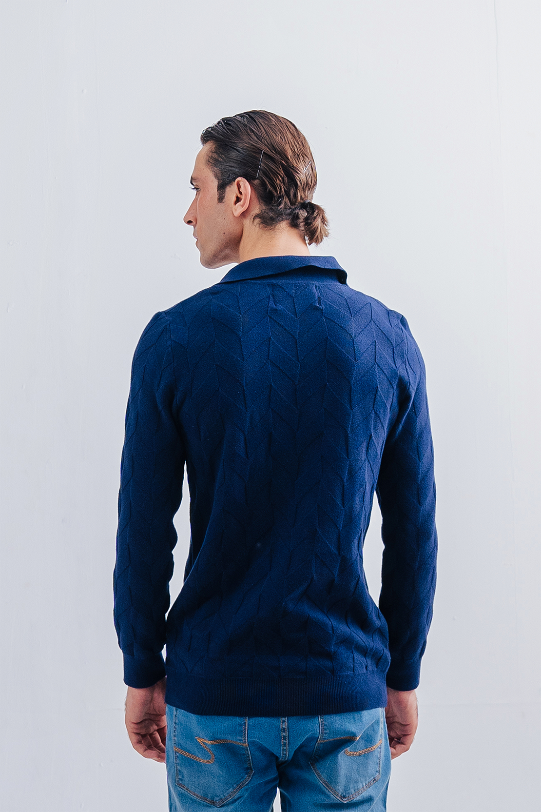 Men Self Texture Sweater