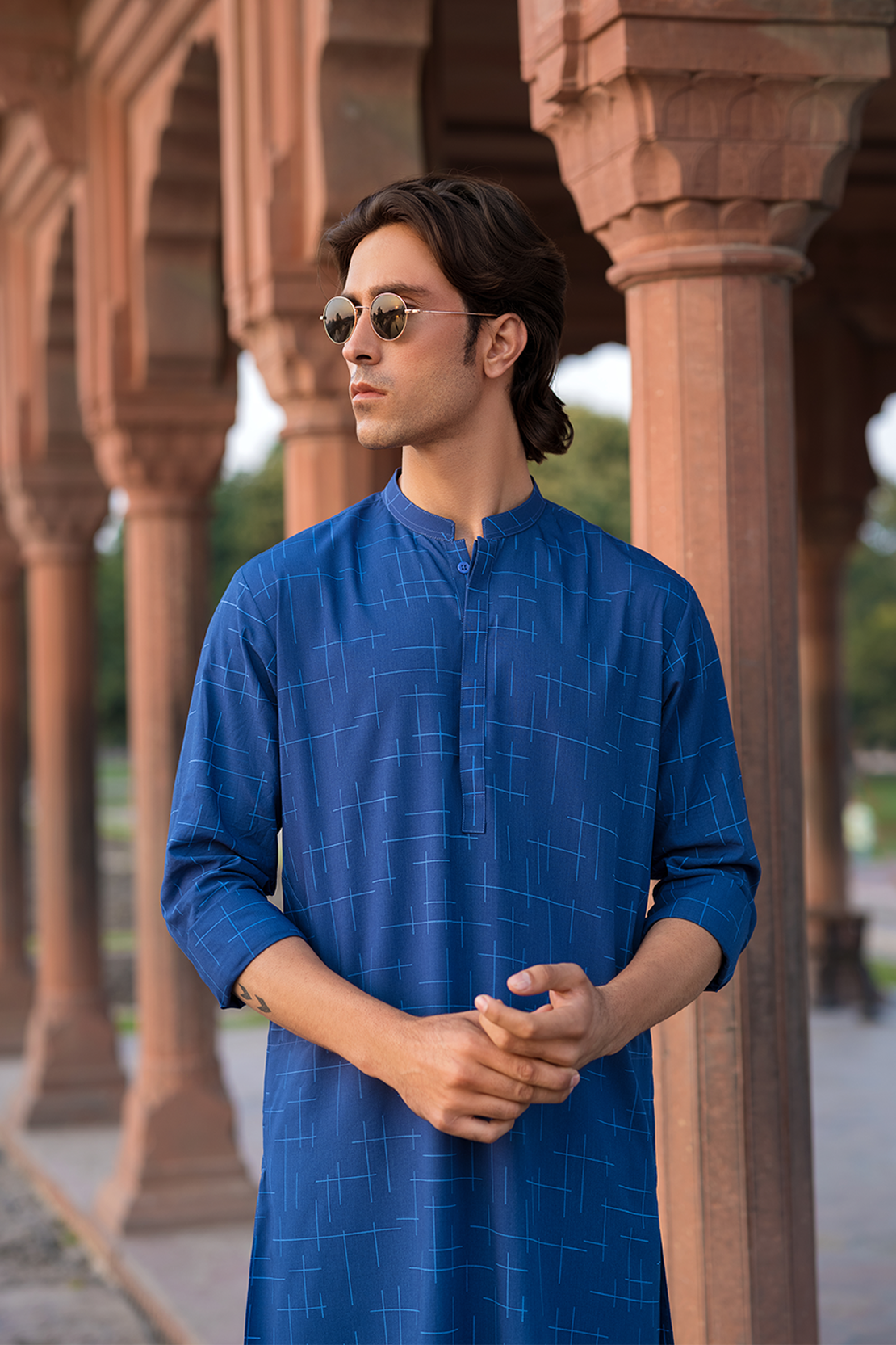 Slim Fit Cotton Jacquard Kurta