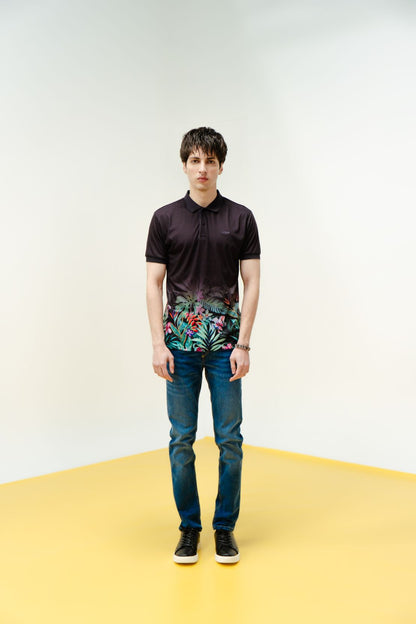 Floral Print Polo