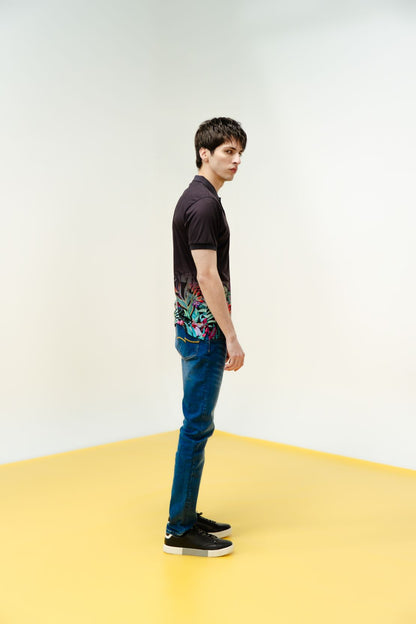 Floral Print Polo