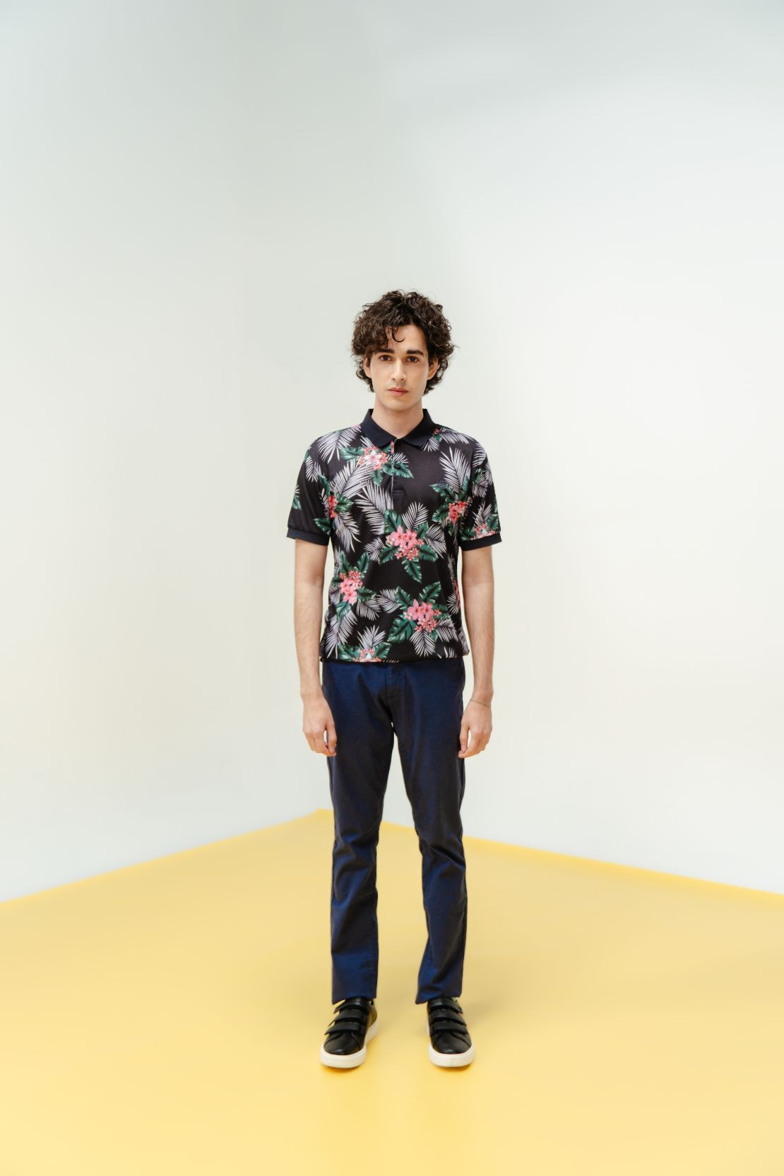 Men Floral Print Polo