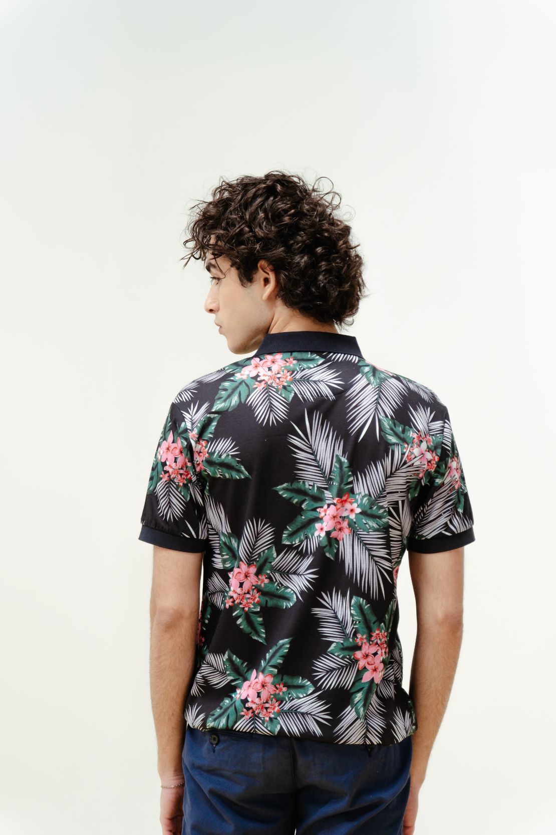 Men Floral Print Polo