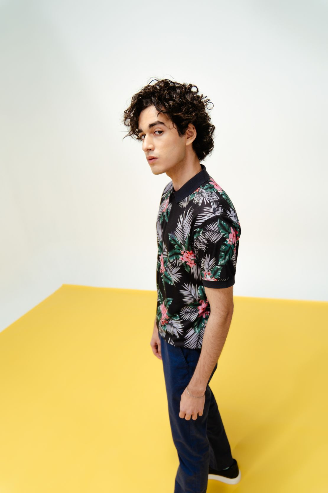 Men Floral Print Polo