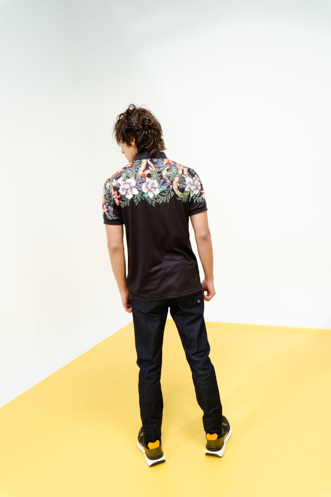 Men Floral Print Polo