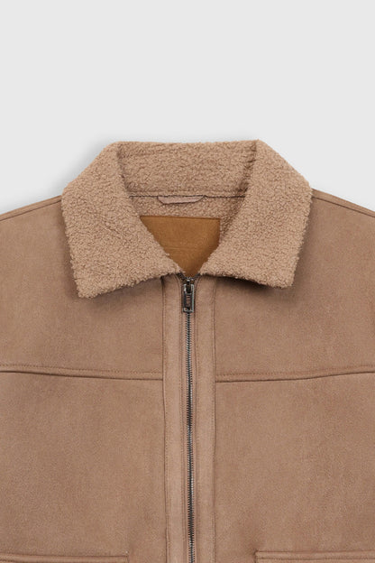 Fur Collar Suede Jacket