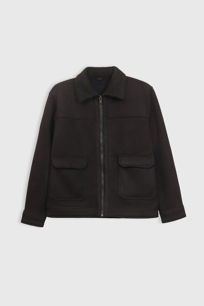 Fur Collar Suede Jacket