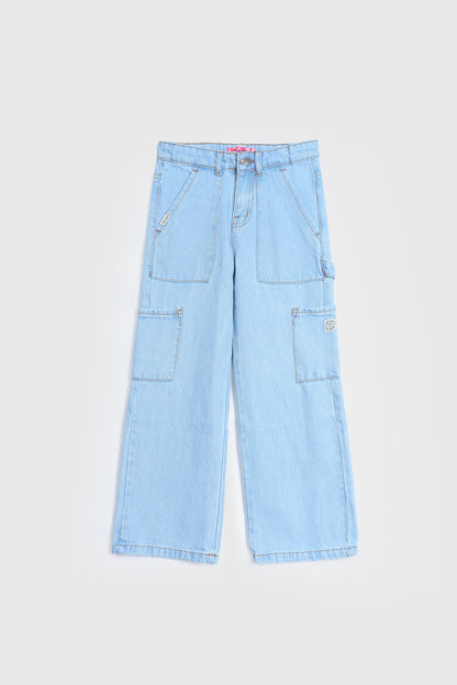 WIDE-LEG GIRLS JEANS