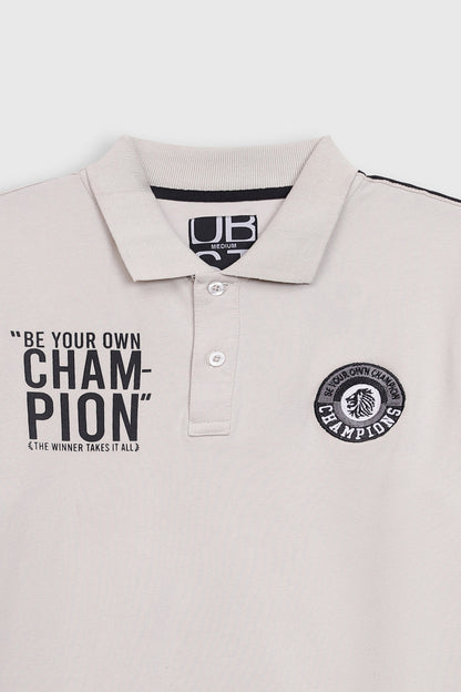 Slogan Print polo shirt