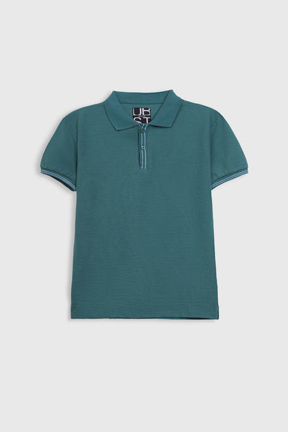Textured polo shirt