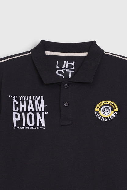Slogan Print polo shirt