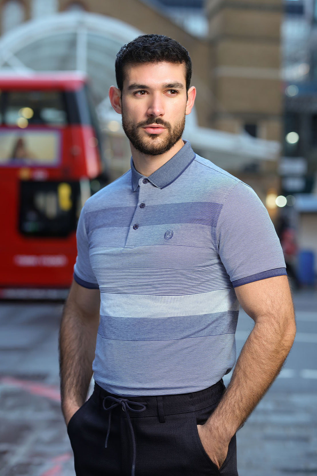 CLASSIC-FIT STRIPED POLO