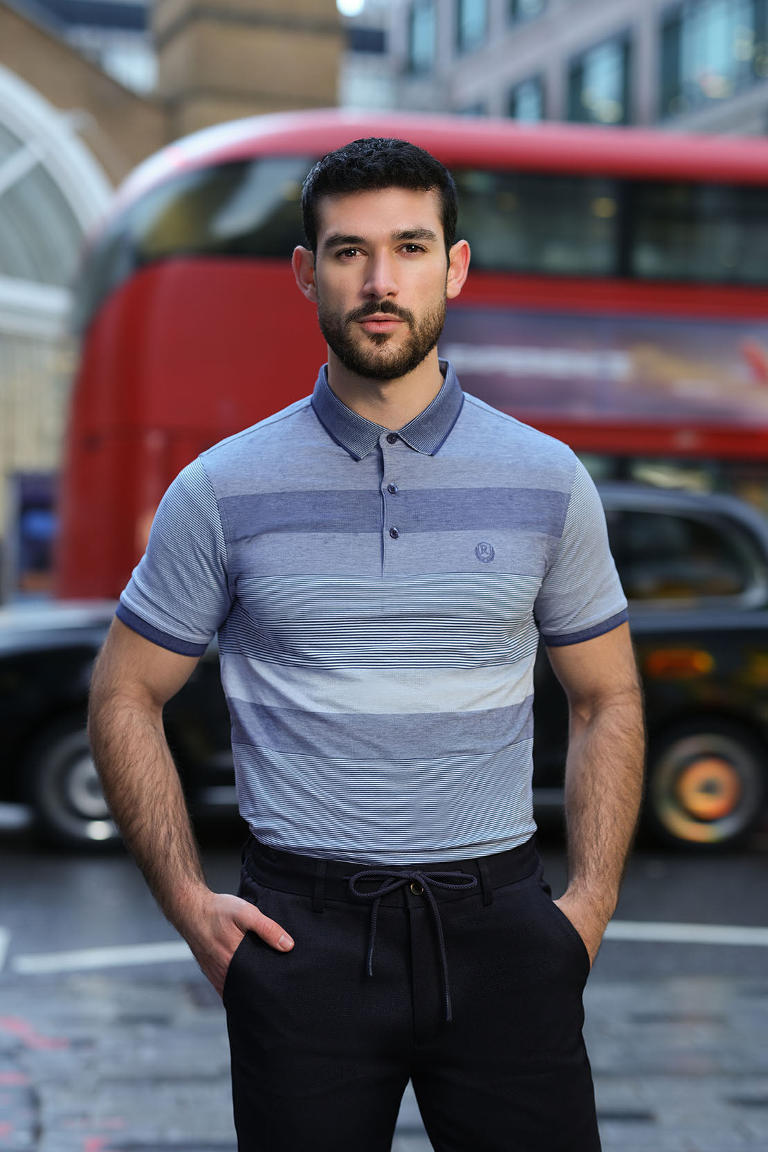 CLASSIC-FIT STRIPED POLO