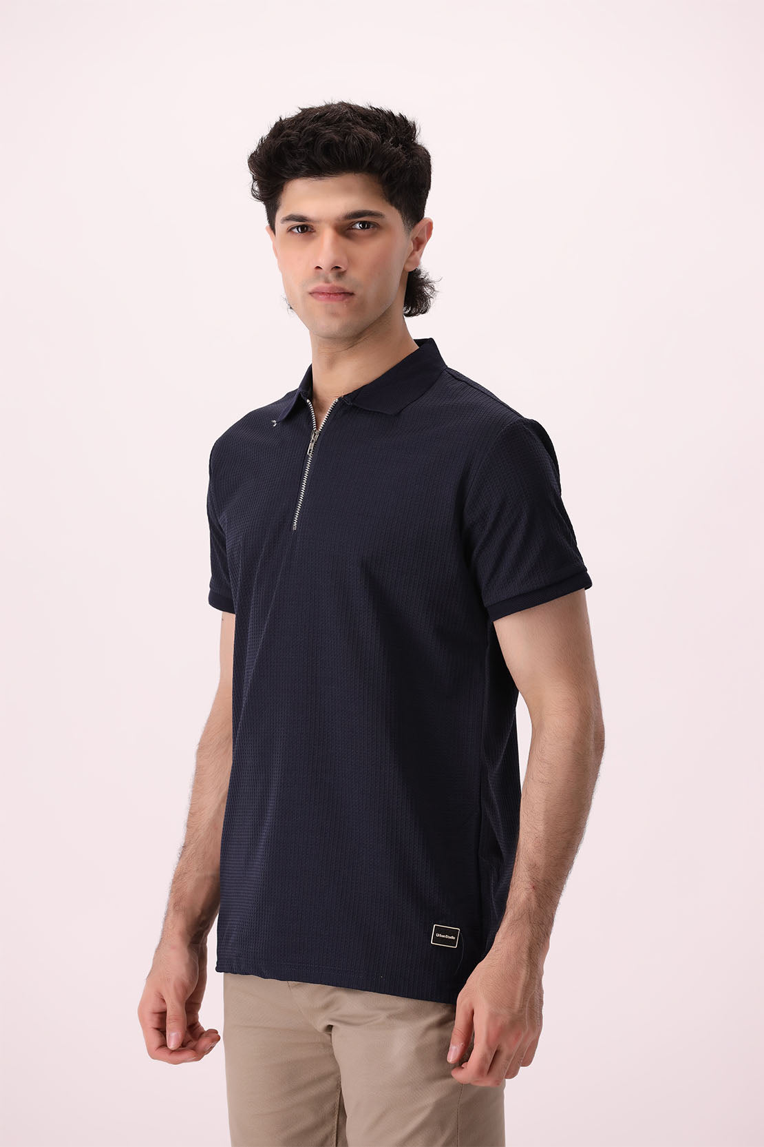 Knitted Half Zip Polo