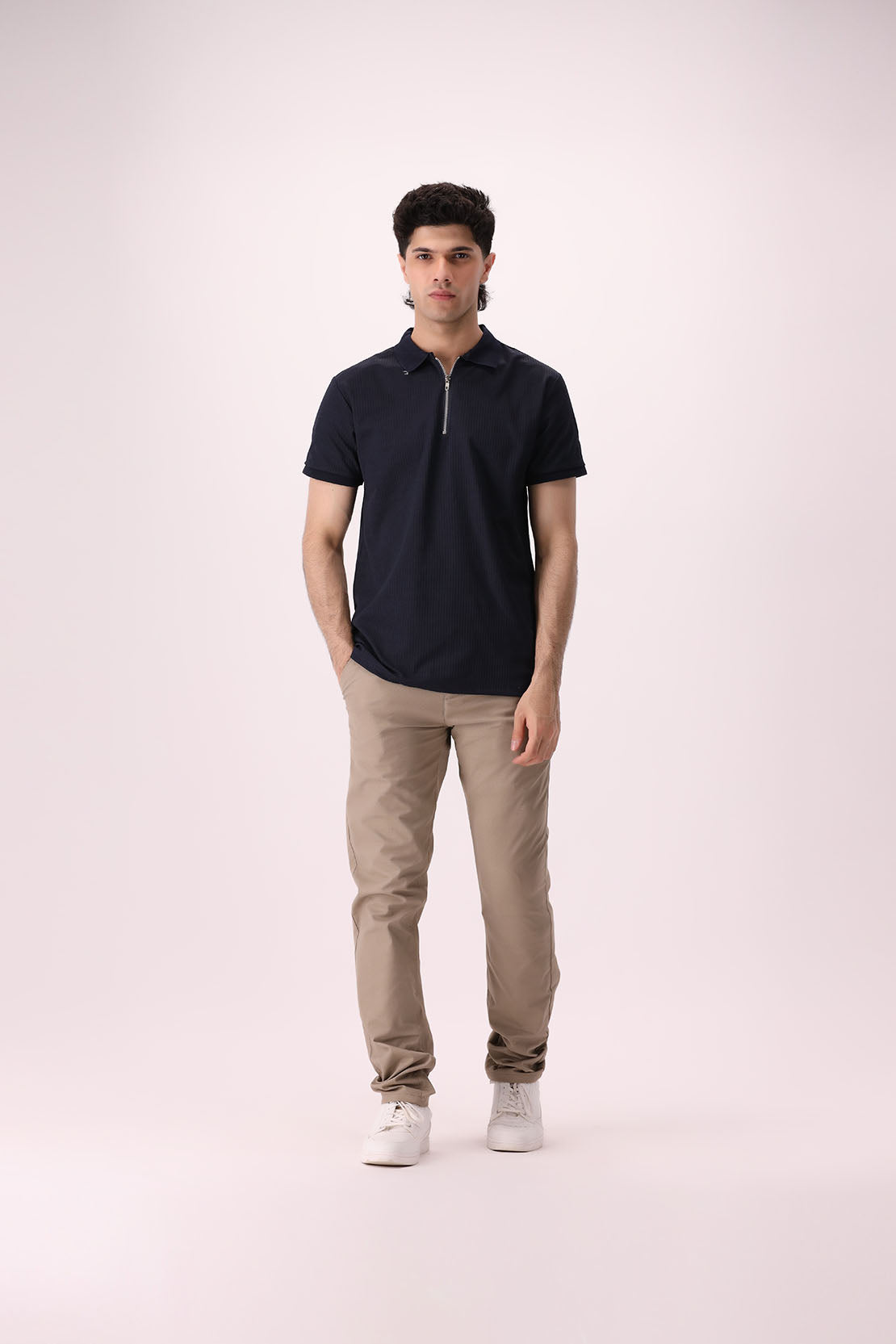 Knitted Half Zip Polo