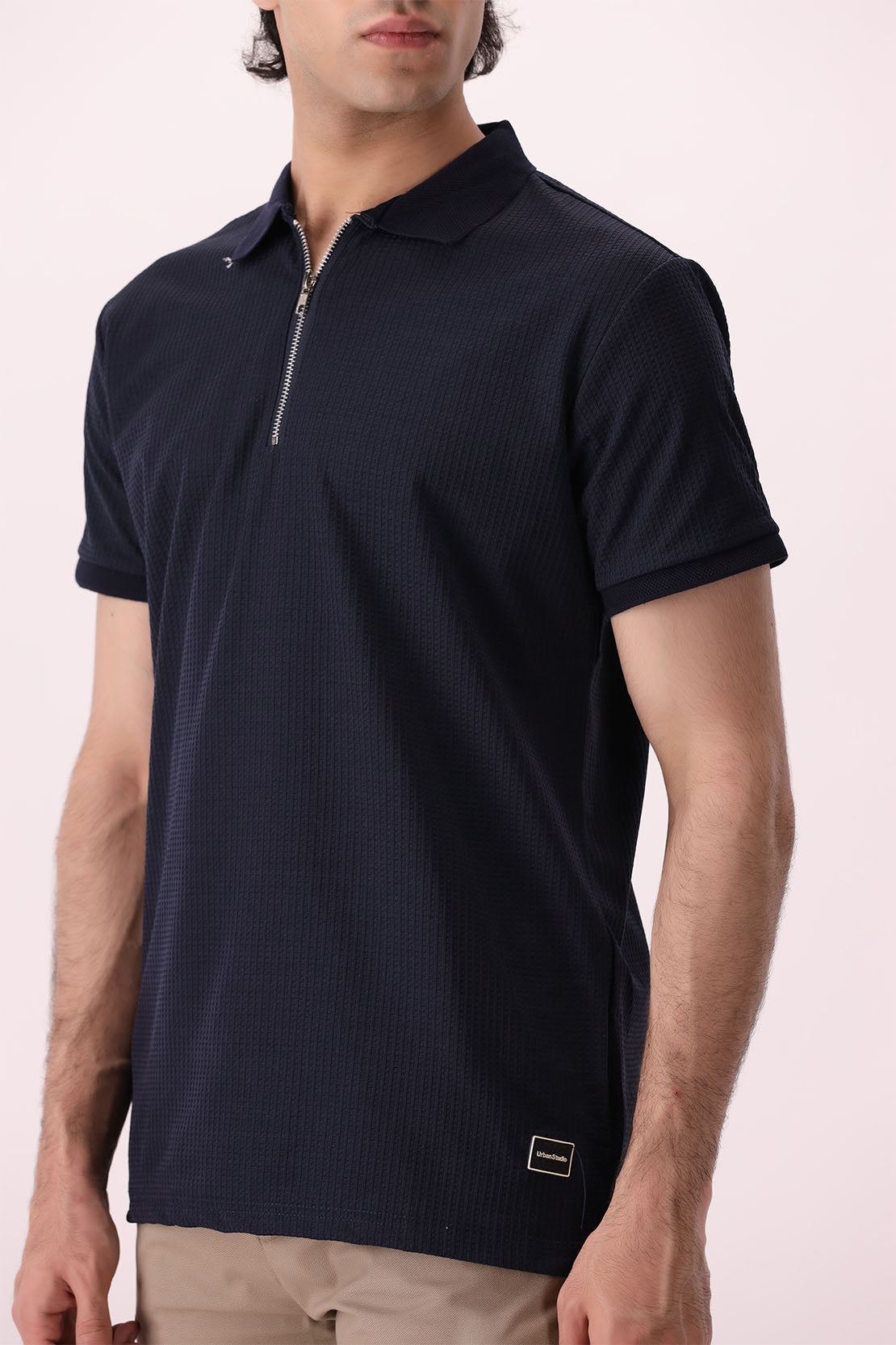 Knitted Half Zip Polo