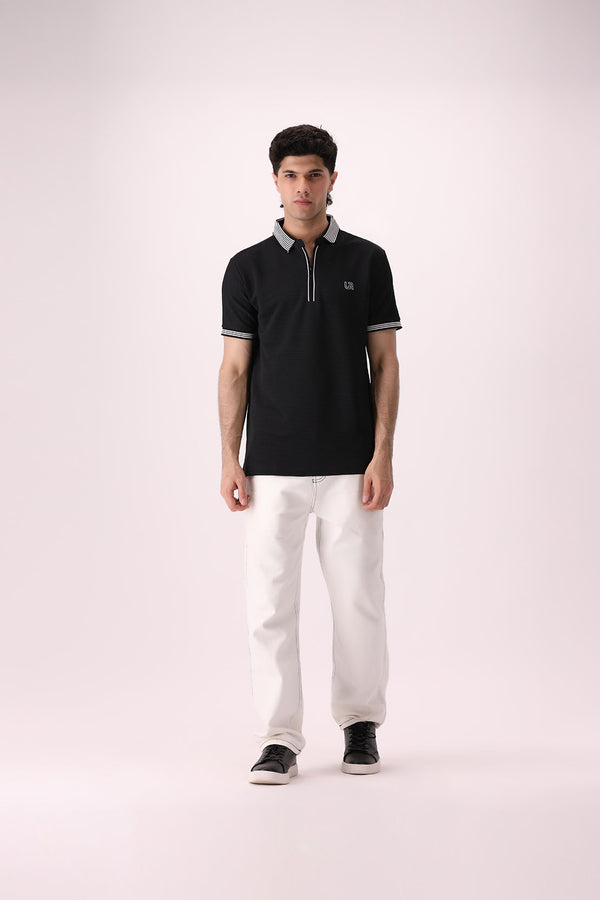 Knitted Half Zip Polo