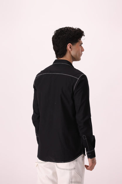 Contrast Stitch Casual Shirt