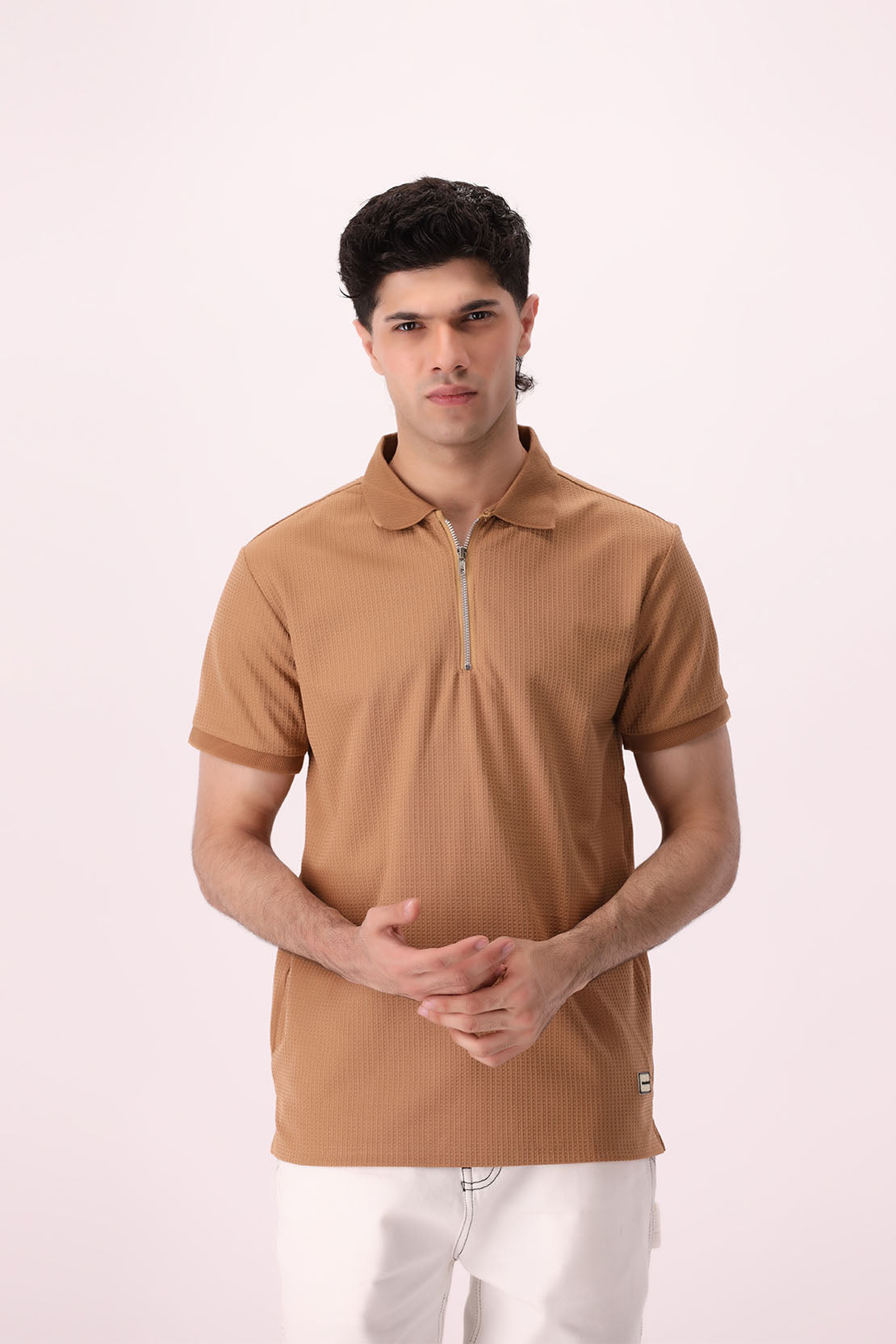Knitted Half Zip Polo