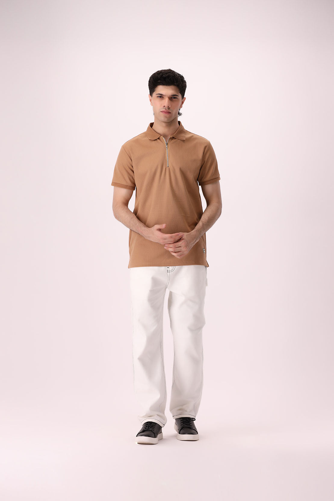 Knitted Half Zip Polo