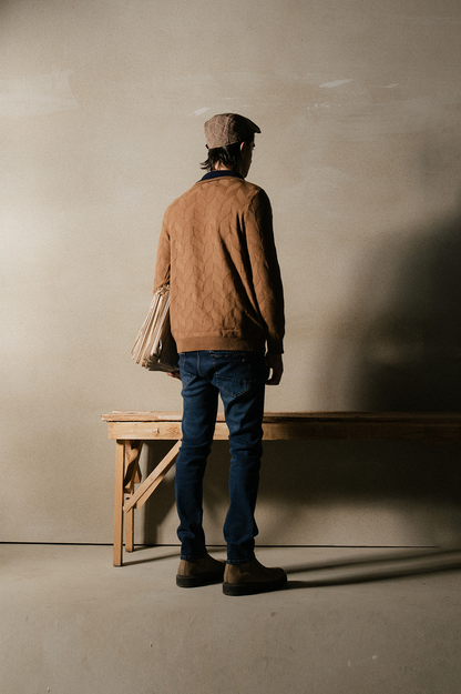 Men Self Texture Sweater