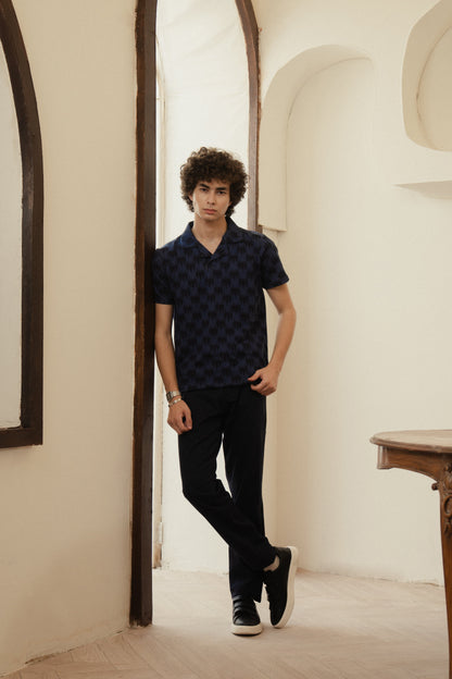 Textured Print Polo