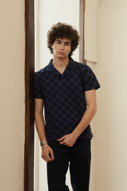 Textured Print Polo