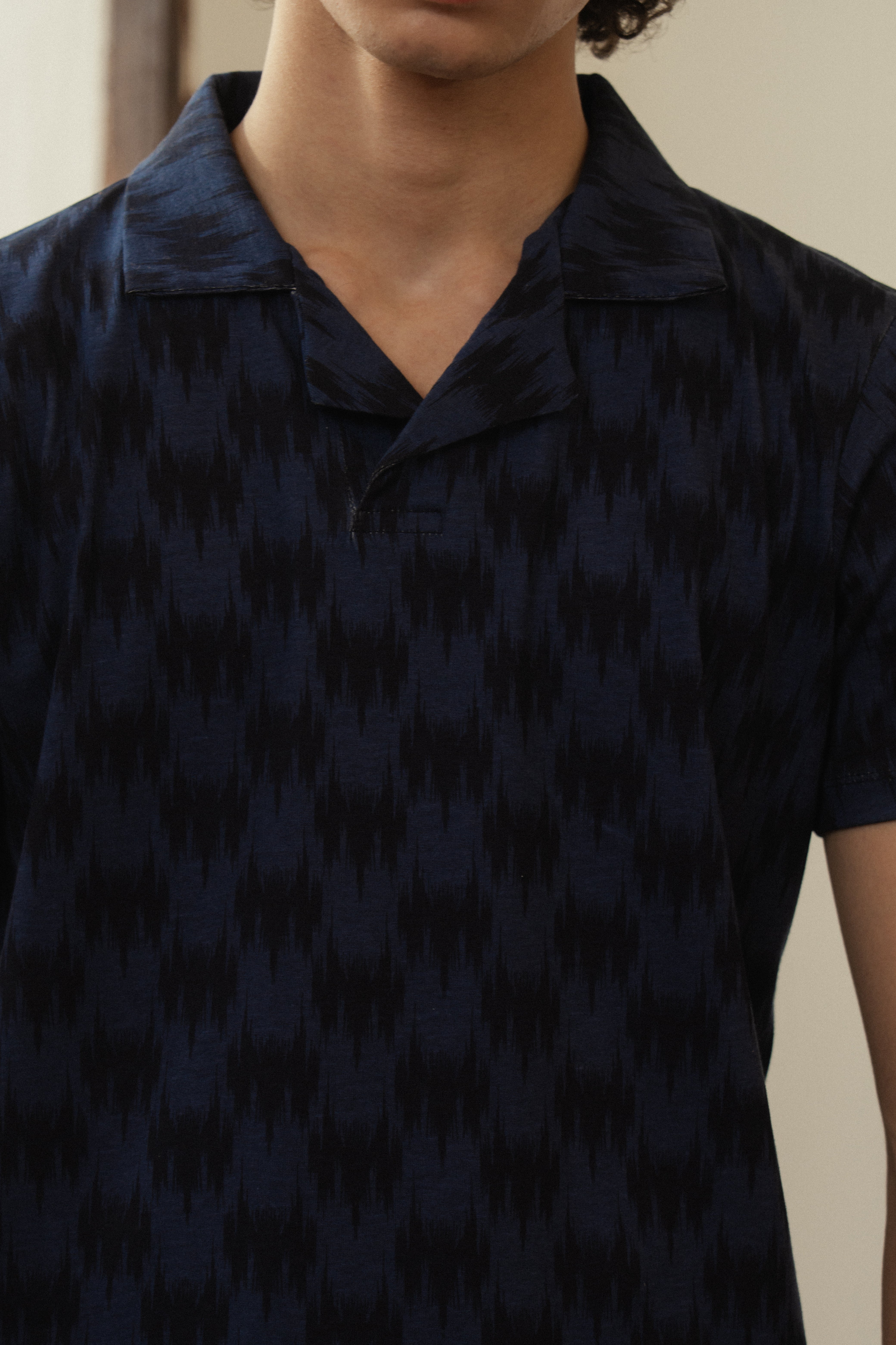 Textured Print Polo