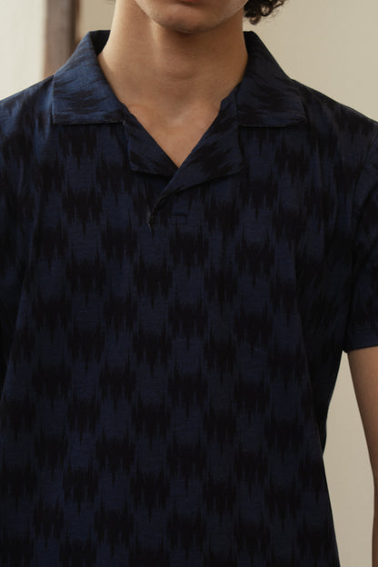 Textured Print Polo