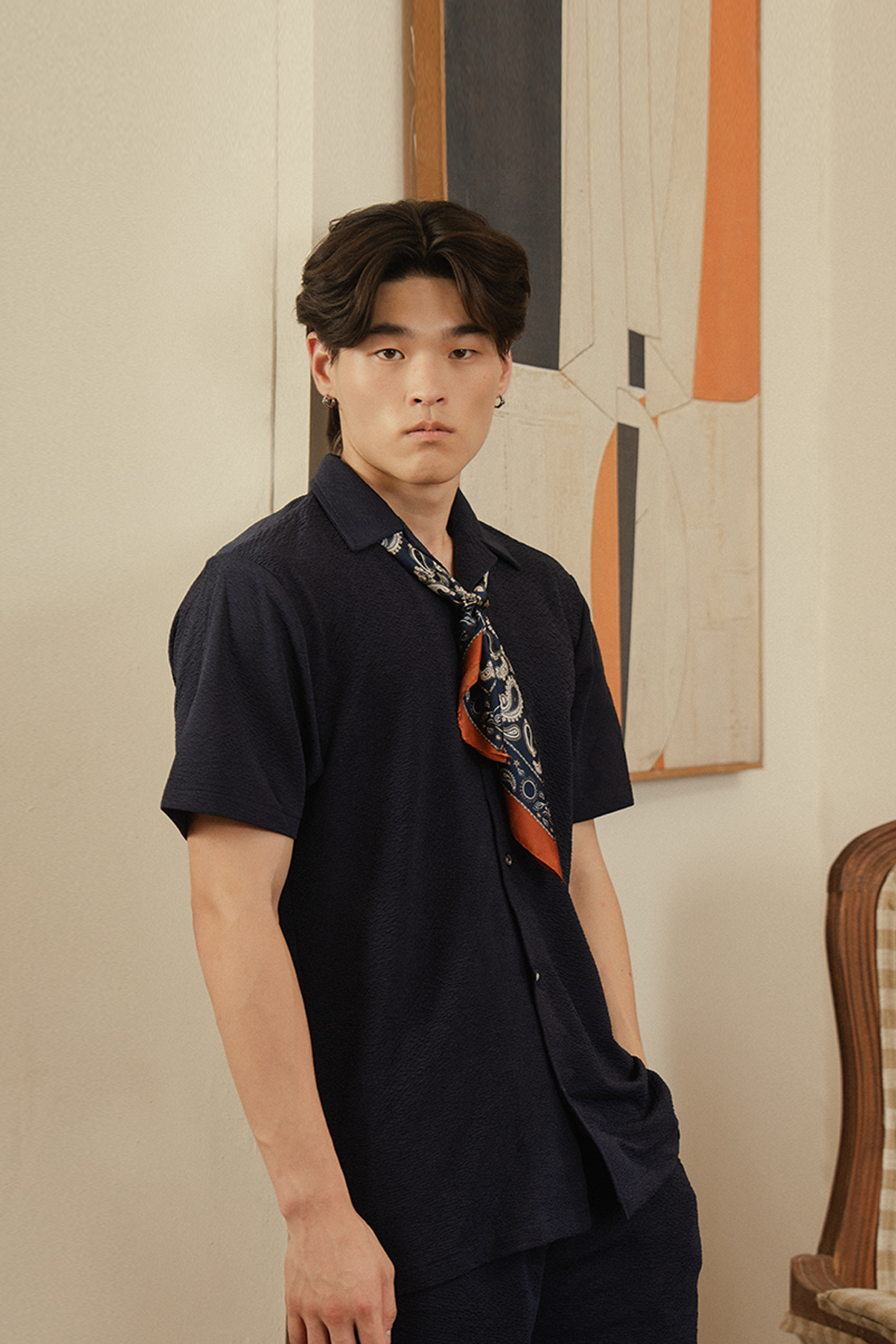 MEN COORD SET TEXTURED SHIRT