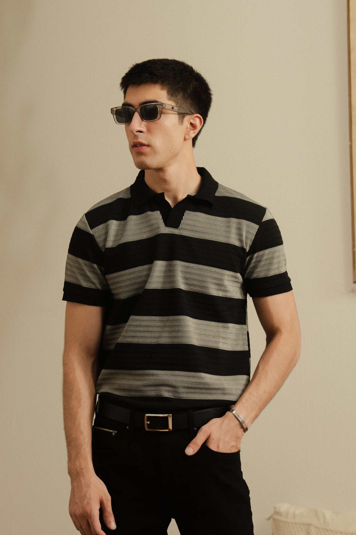 Striped Knit Polo