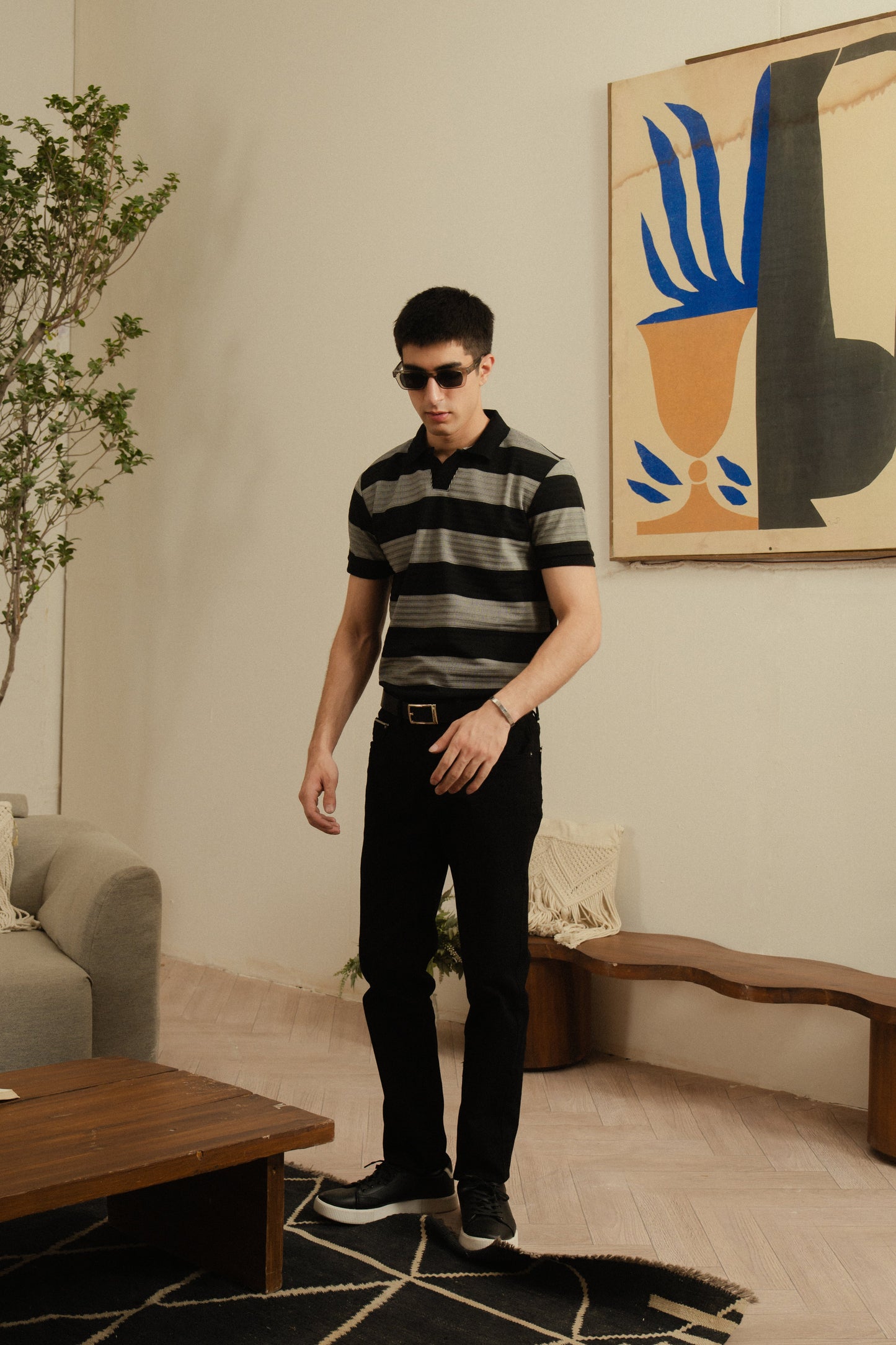 Striped Knit Polo