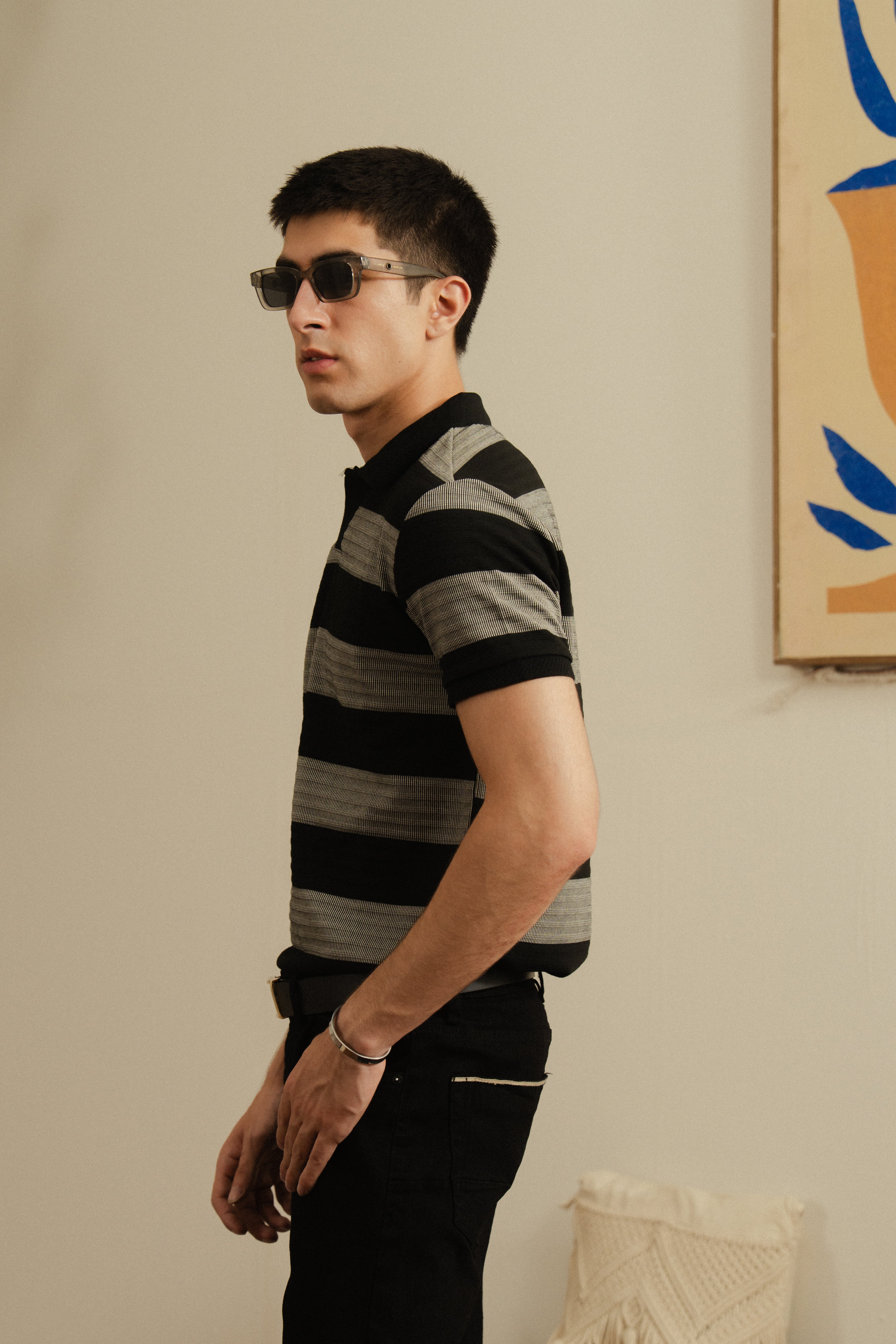 Striped Knit Polo