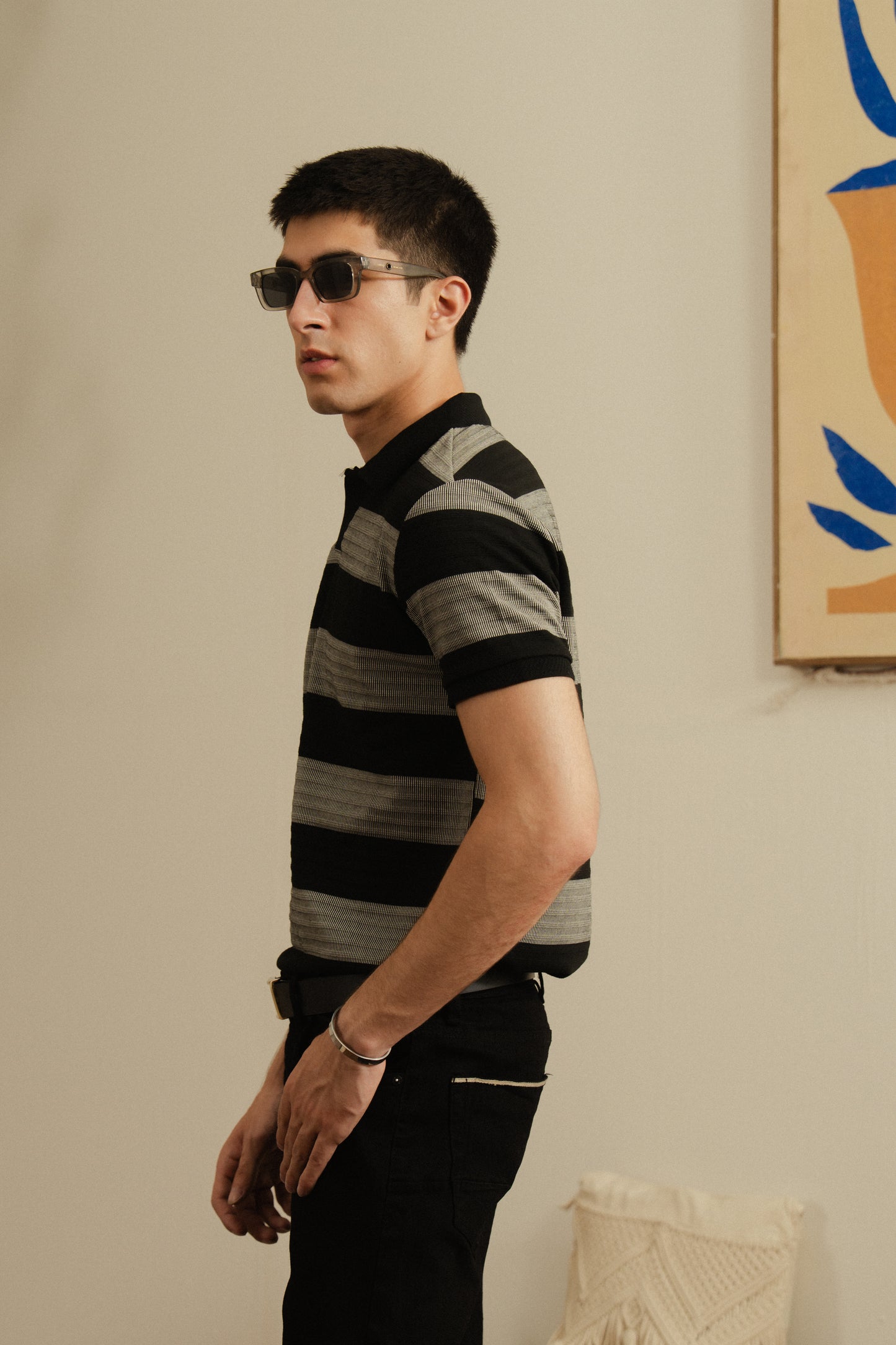 Striped Knit Polo