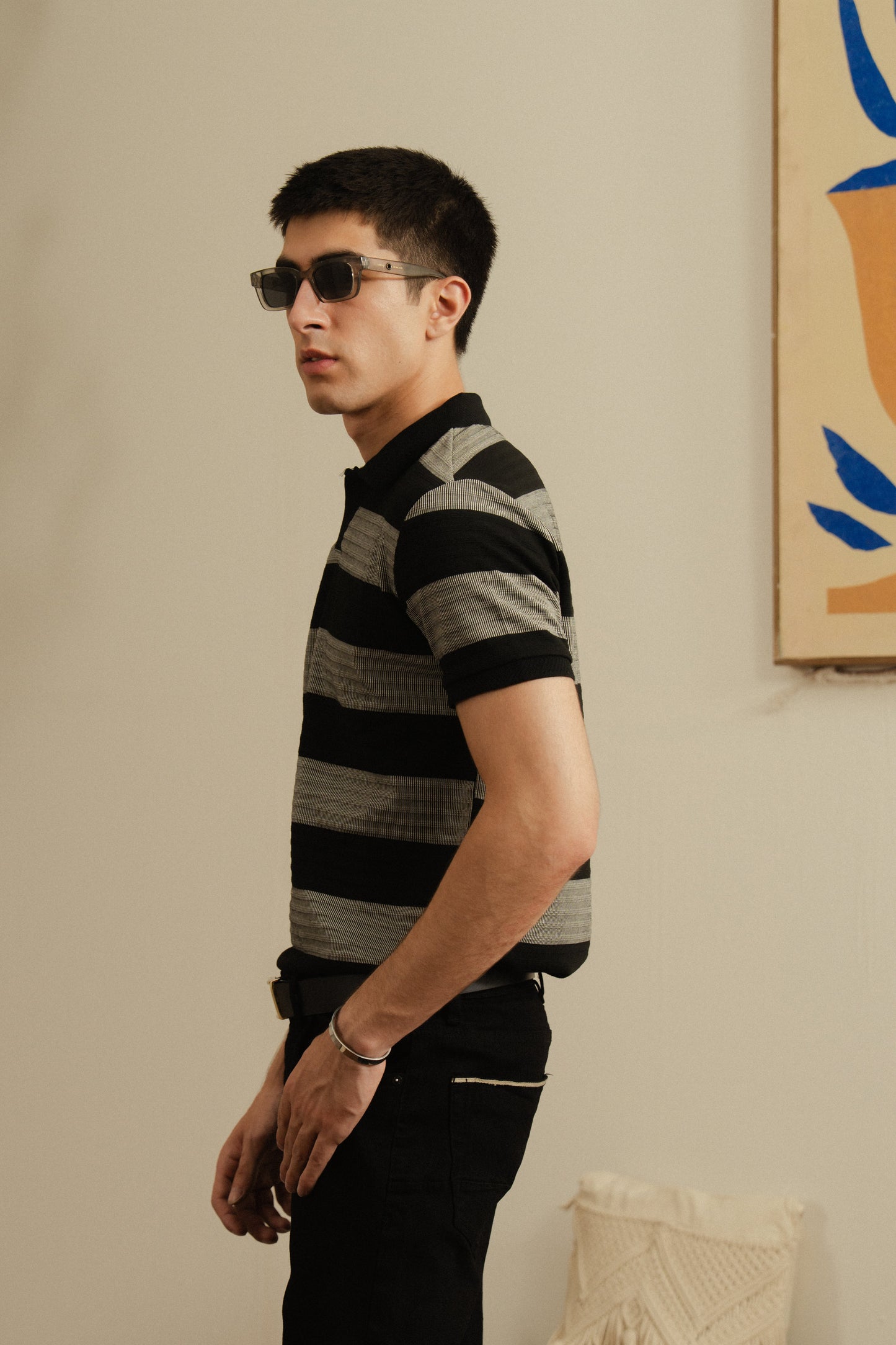 Striped Knit Polo