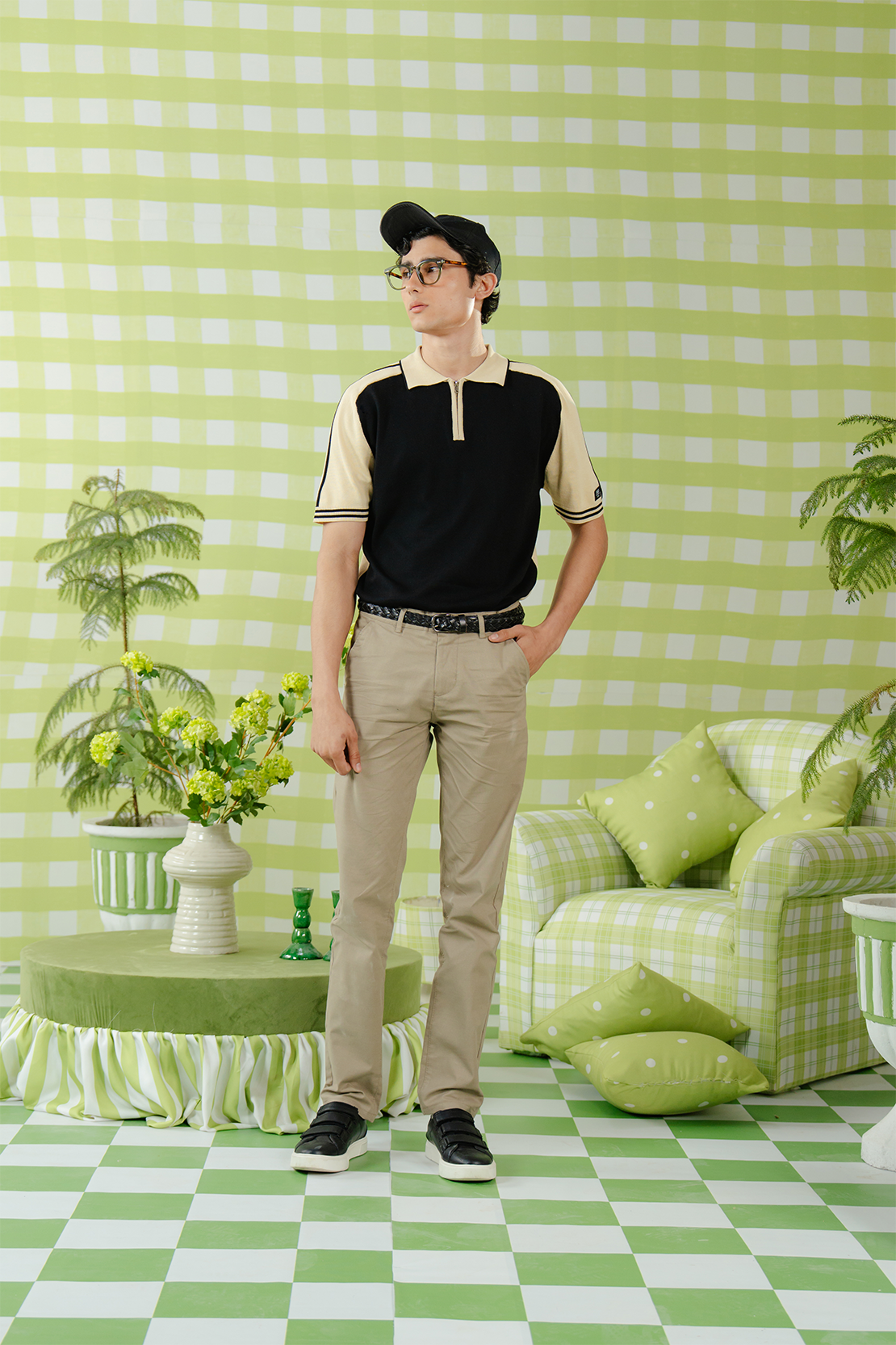 Knitted Half Zip Polo