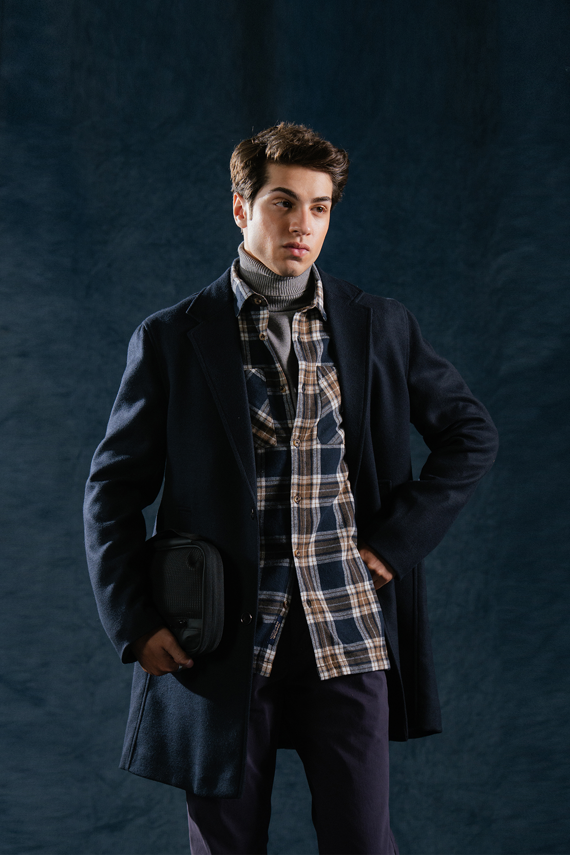 Men Slim Fit Long Coat
