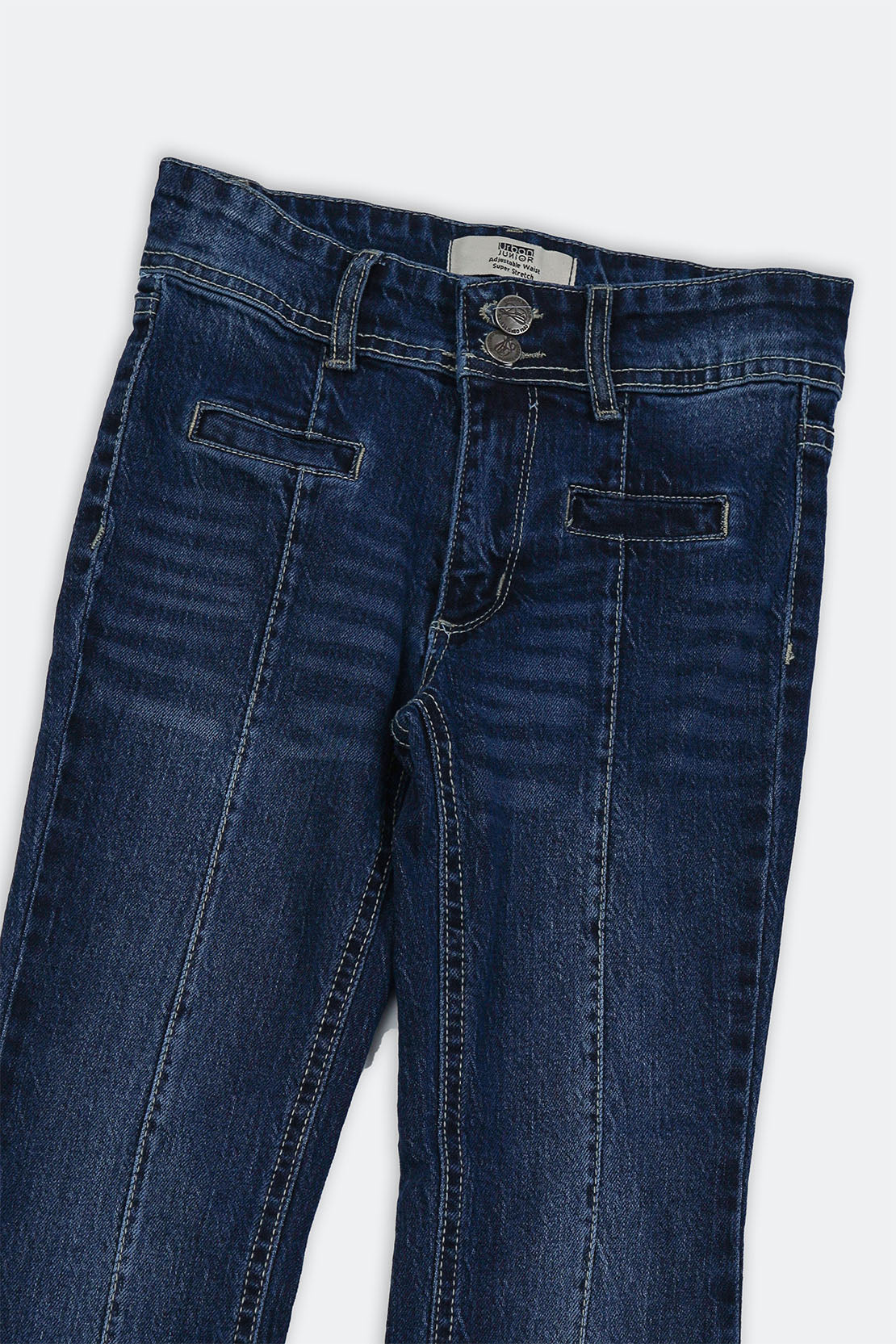 Pleated Flared Jeans