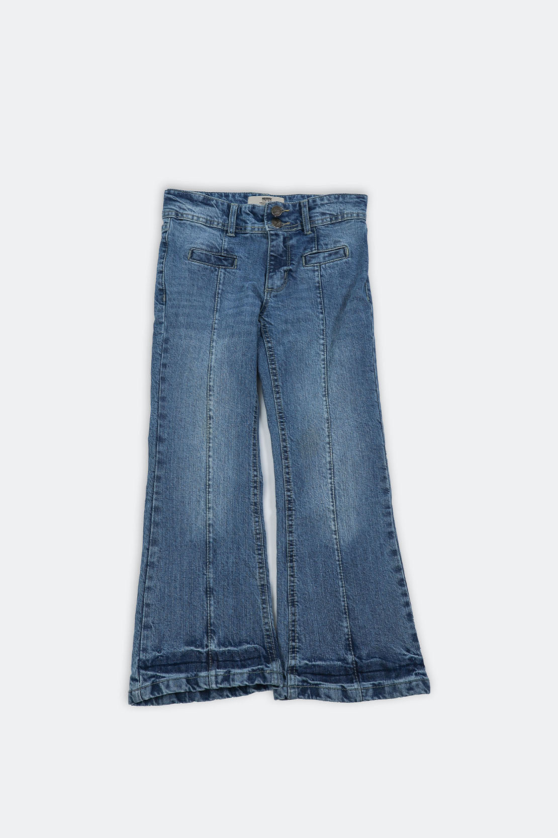 Pleated Flared Jeans