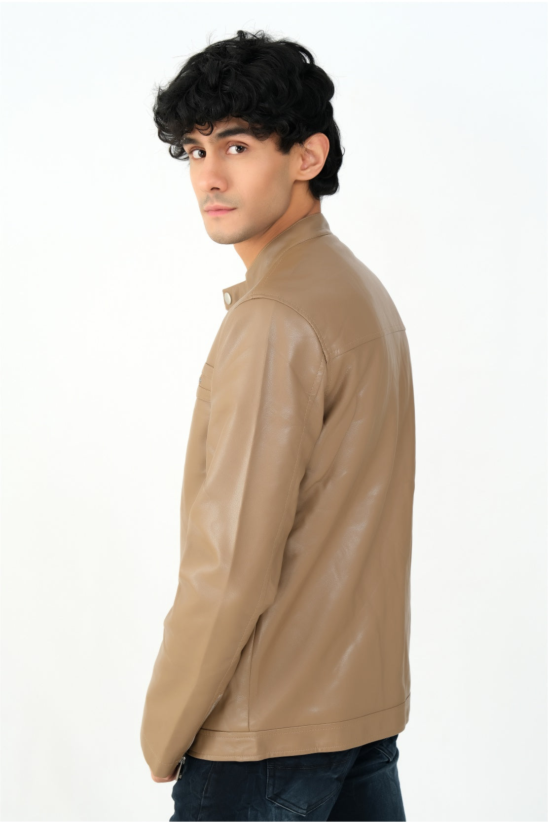 Racer Leather Jacket - Brown