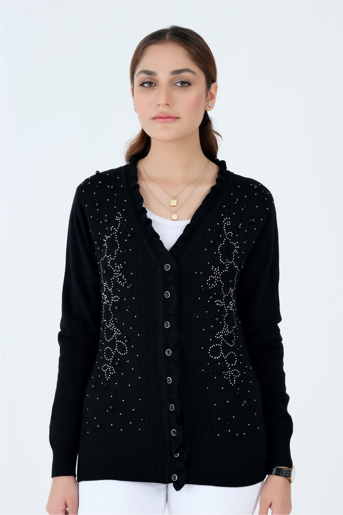 Embroided Black Sweater