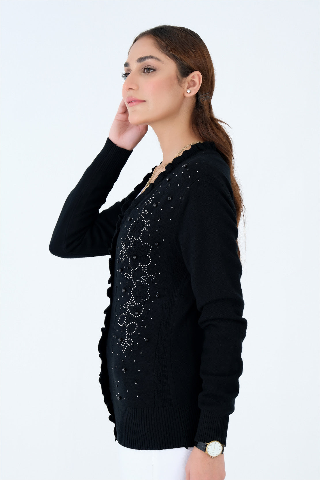 Embroided Black Sweater